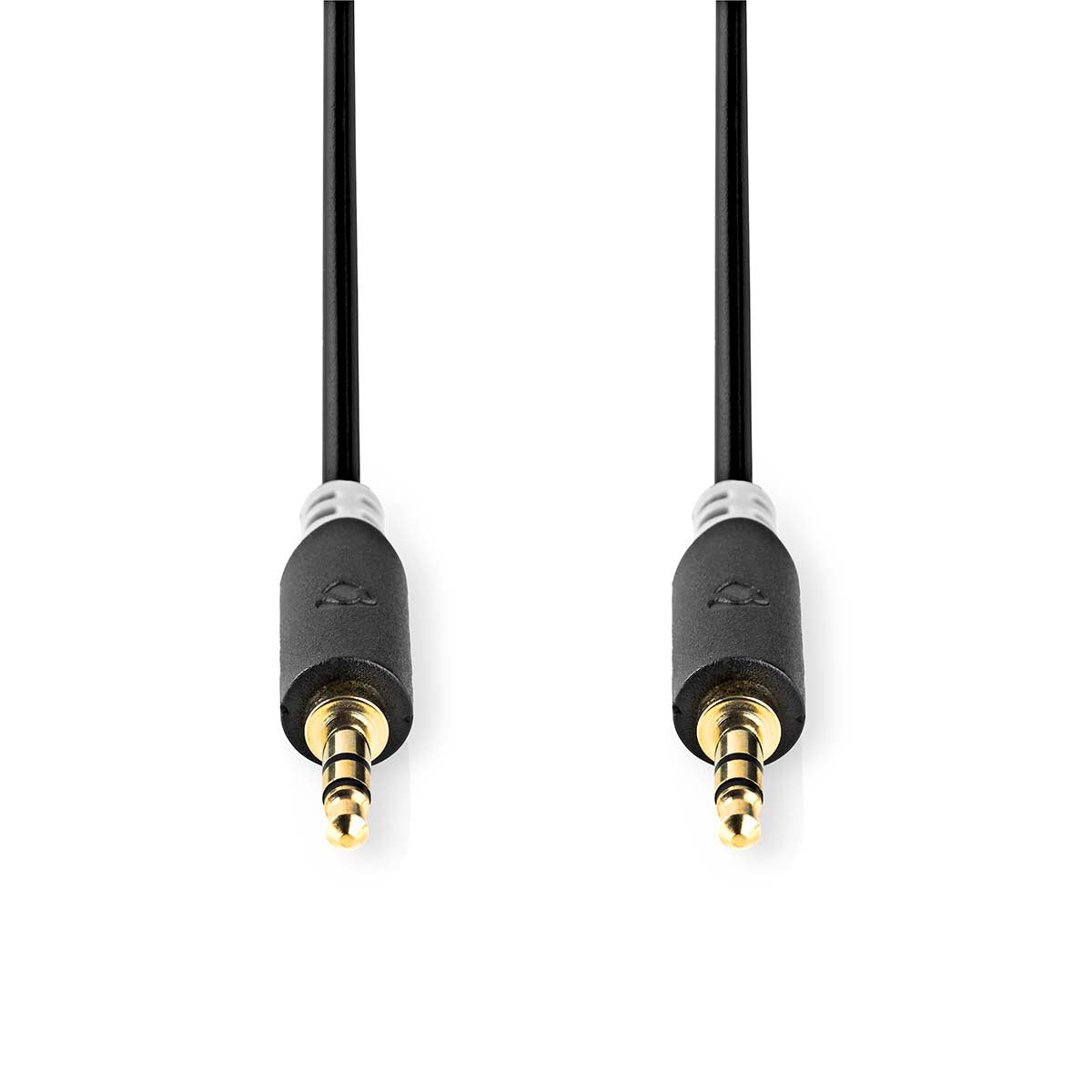 Stereo Audio Cable | 3.5 mm Male | 3.5 mm Male | Gold Plated | 3.00 m | Round | Anthracite | Cardboard box with window
