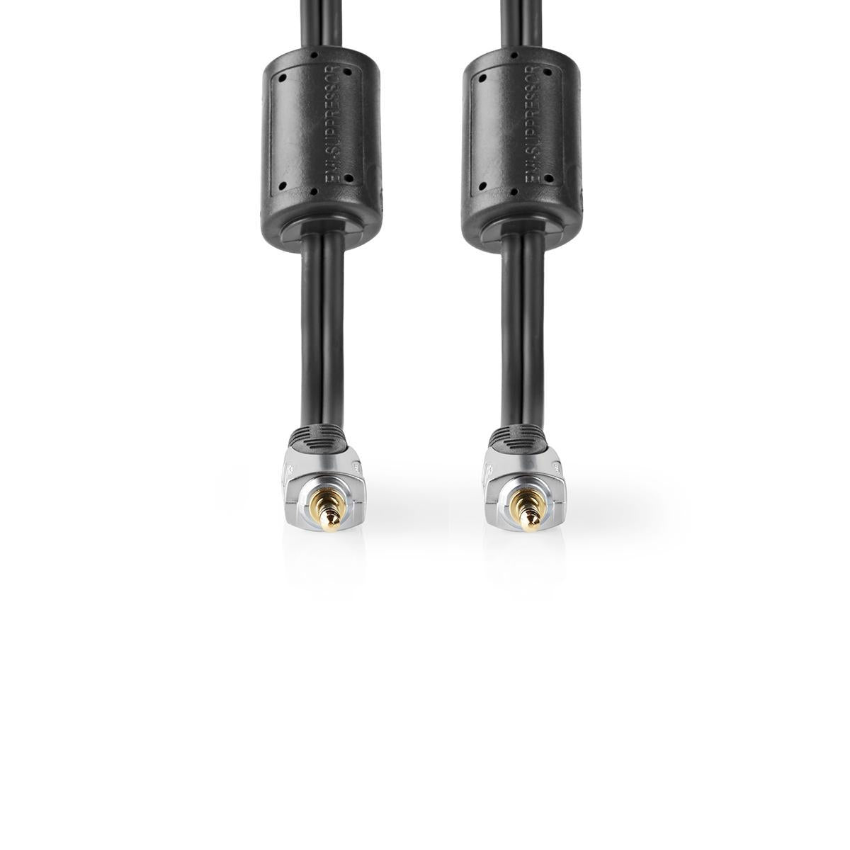 Stereo Audio Cable | 3.5 mm Male | 3.5 mm Male | Gold Plated | 5.00 m | Round | Anthracite | Mussel shell