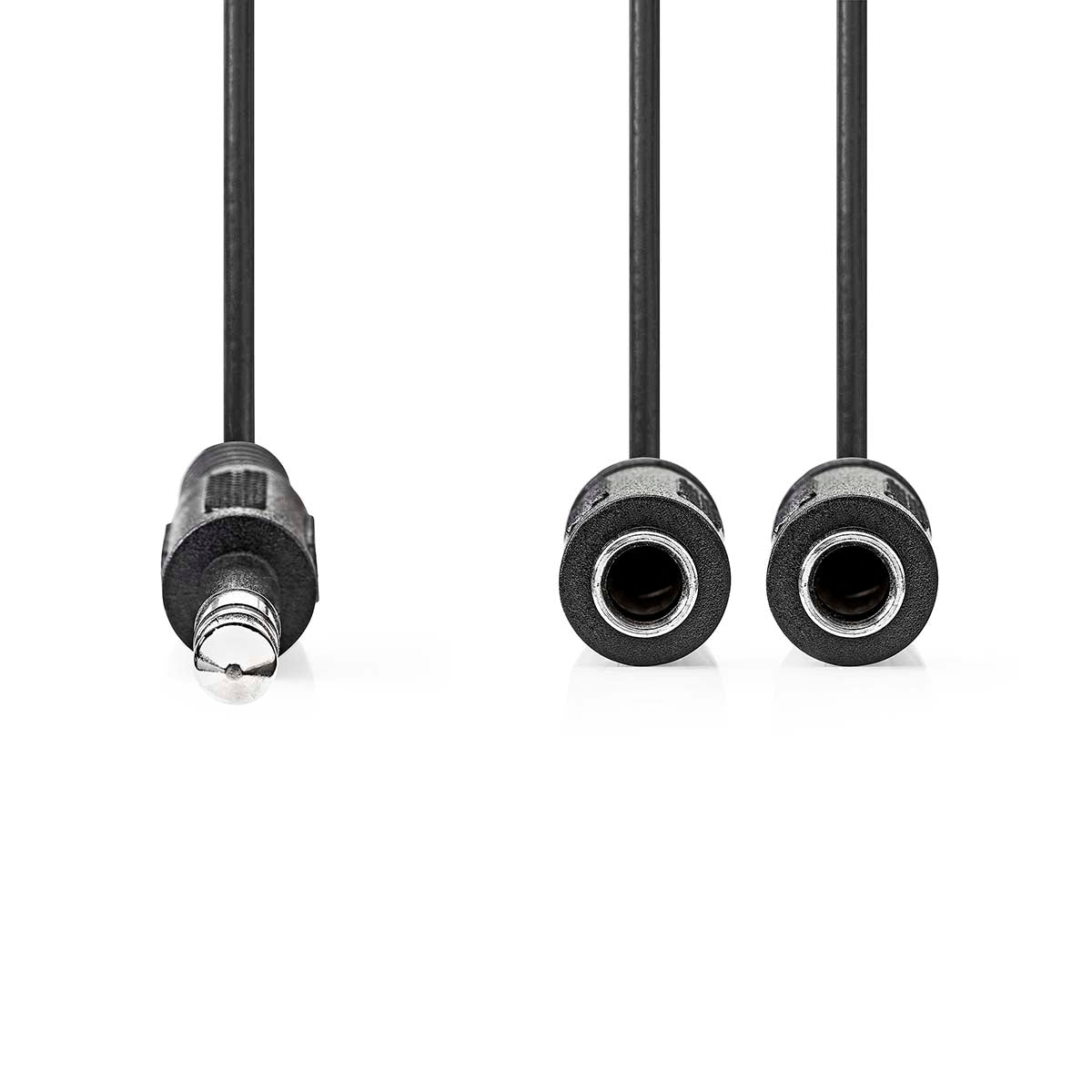 Stereo Audio Cable | 6.35 mm Male | 2x 6.35 mm Female | Nickel Plated | 0.20 m | Round | Box