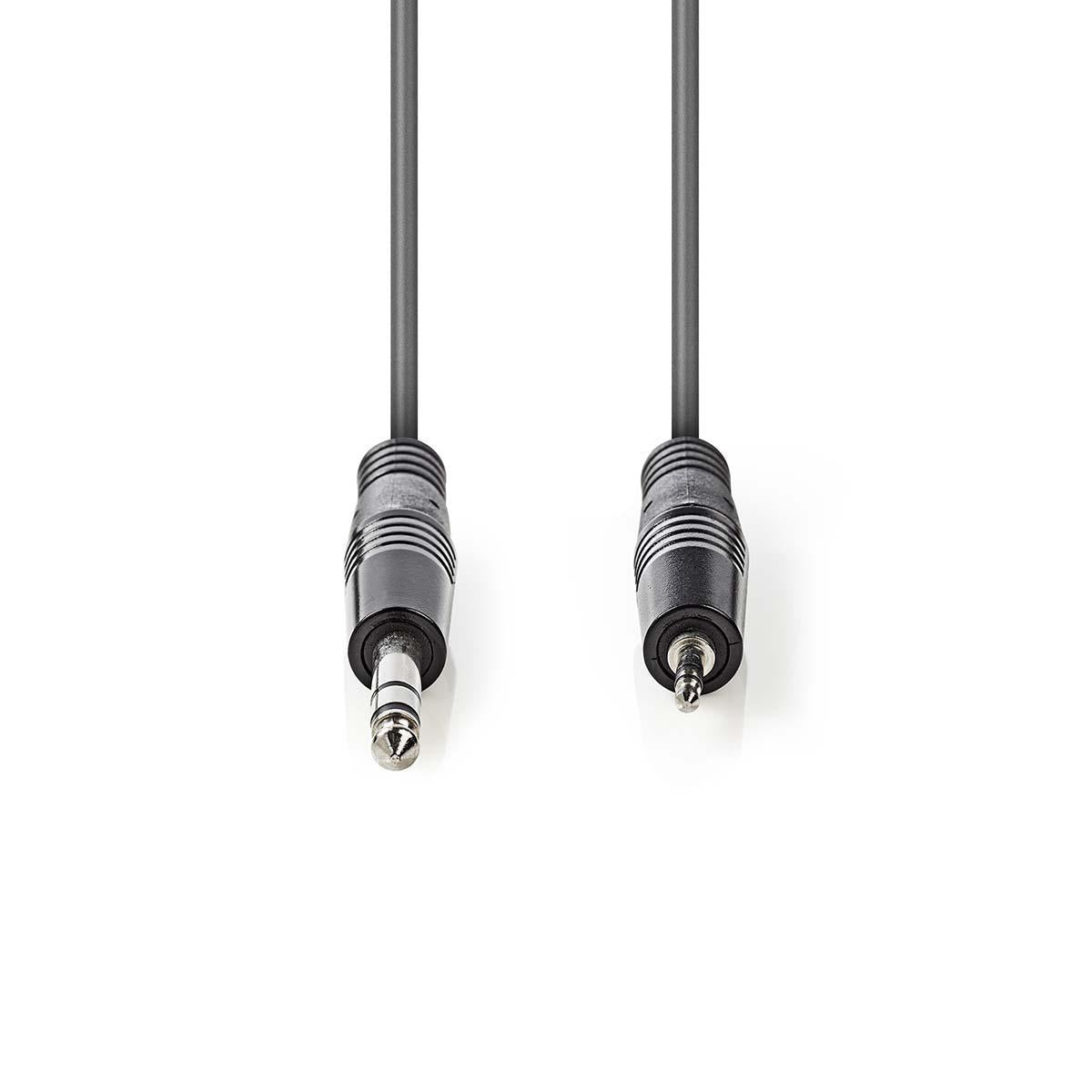 Stereo Audio Cable | 6.35 mm Male | 3.5 mm Male | Nickel plated | 3.00 m | Round | Dark gray | Cardboard sleeve