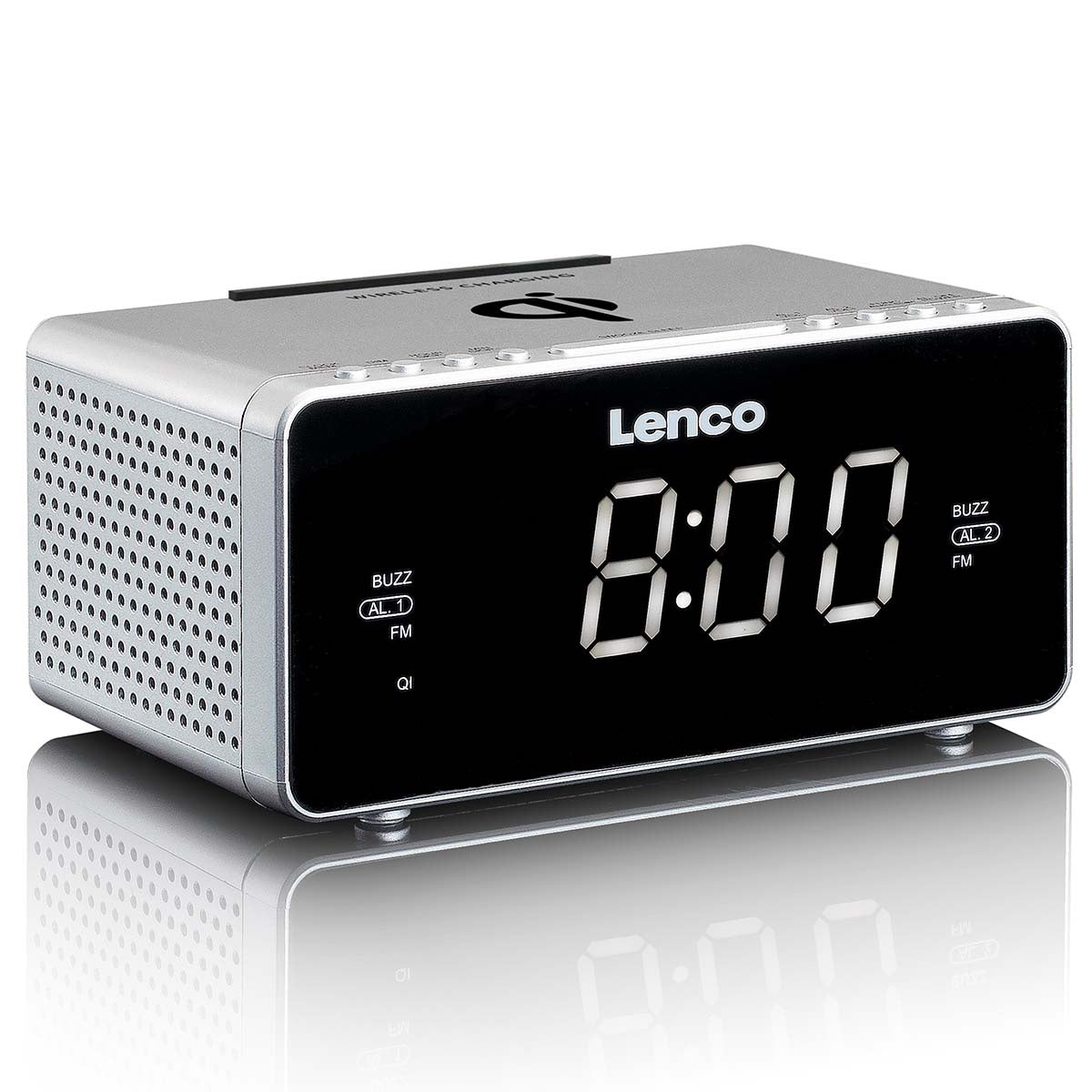 Stereo FM Clock Radio with USB & Qi Wireless Charging