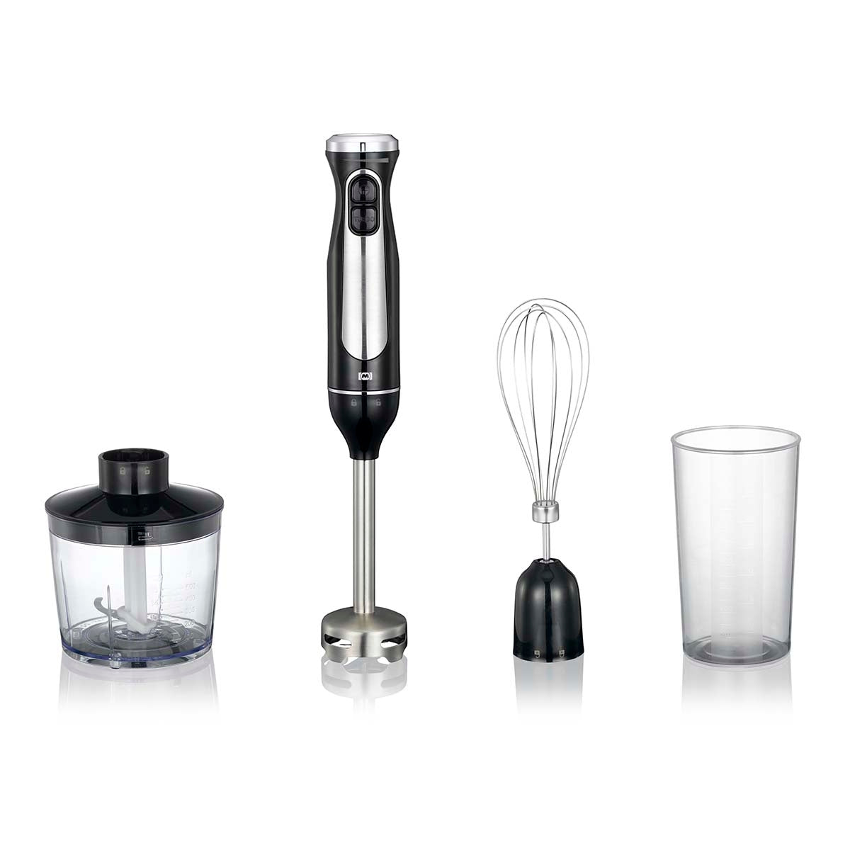 Stick Mixer, Chopper & Whisk Set, 600W, Black/Stainless Steel