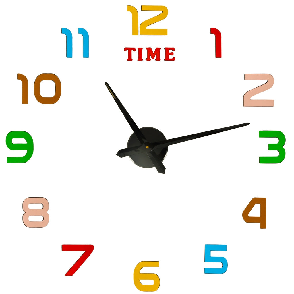 Sticker wall clock 12 digits color black