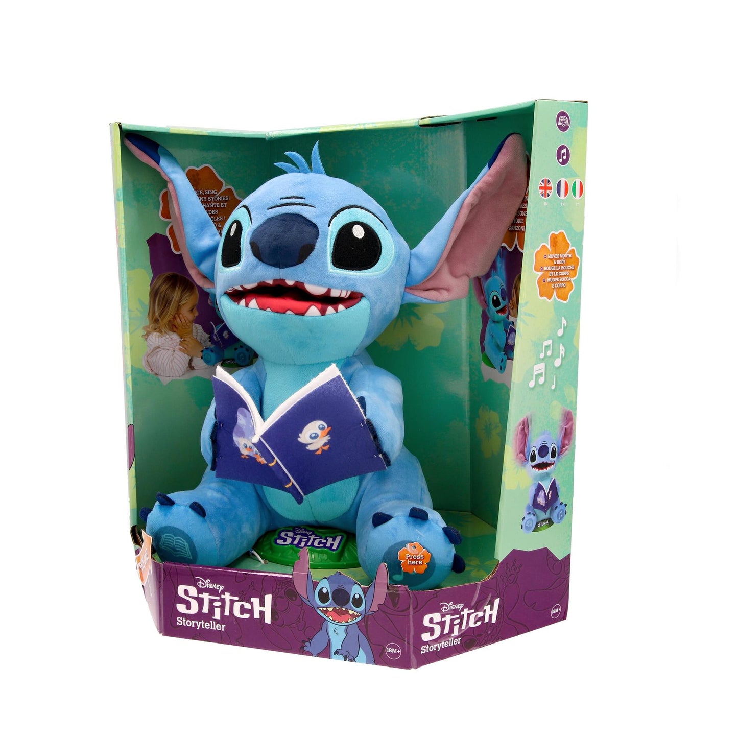 Stitch Storyteller Plush Toy with Light & Music, Multilingual
