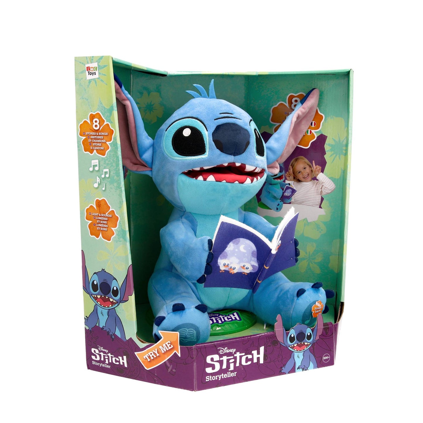 Stitch Storyteller Plush Toy with Light & Music, Multilingual
