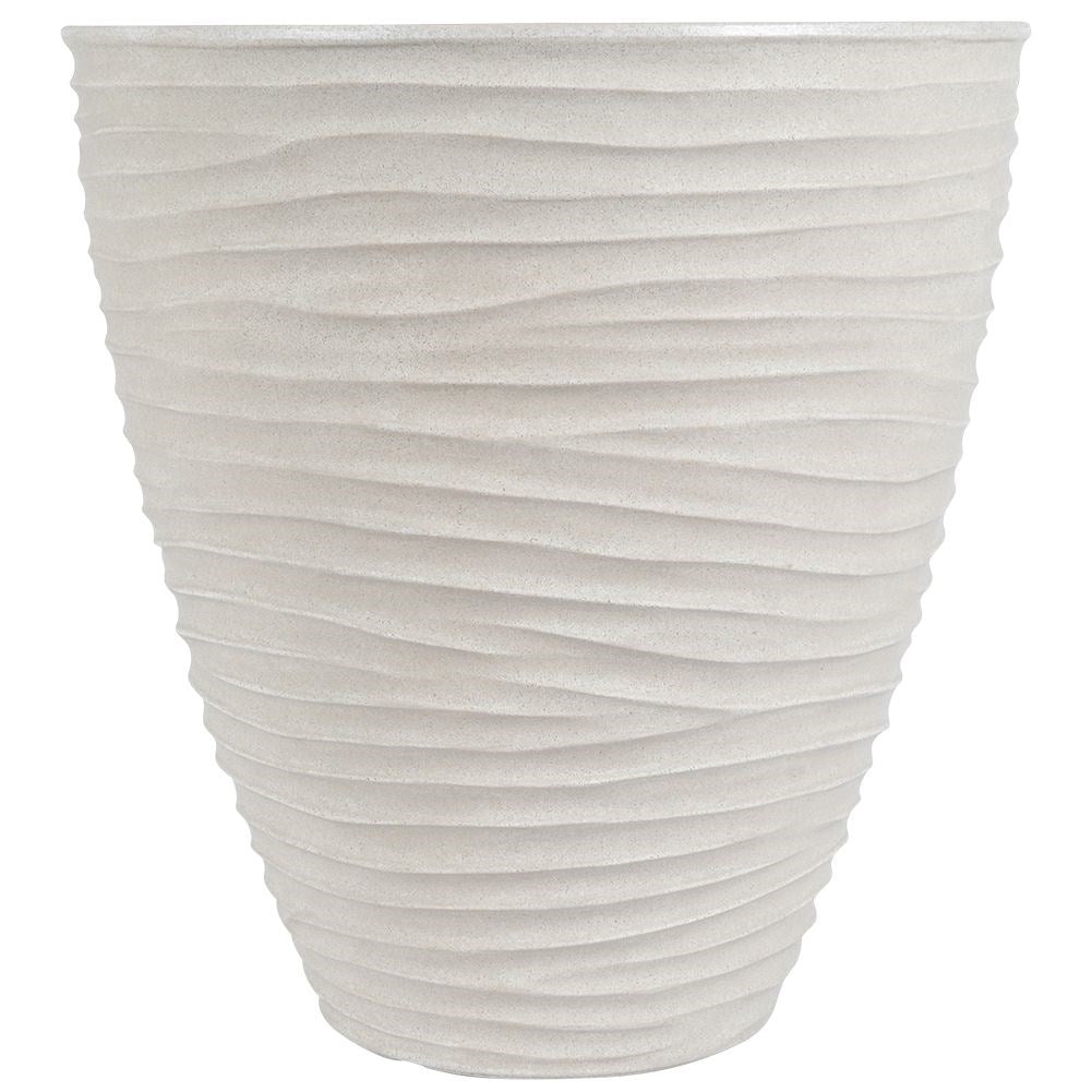 Stone imitation Flowerpot in Beige Plastic for Garden