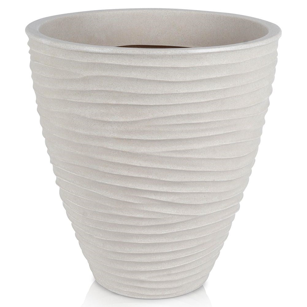 Stone imitation Flowerpot in Beige Plastic for Garden