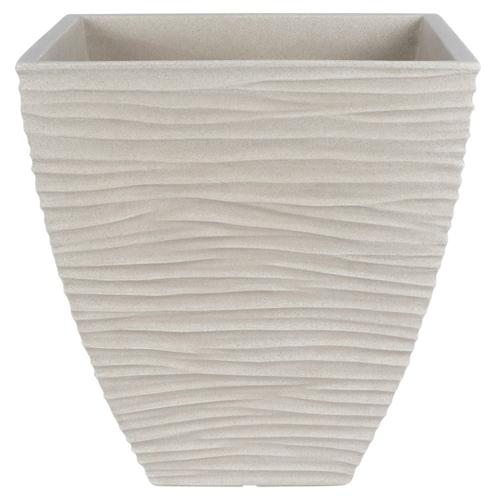 Stone-like beige pot for garden and terrace
