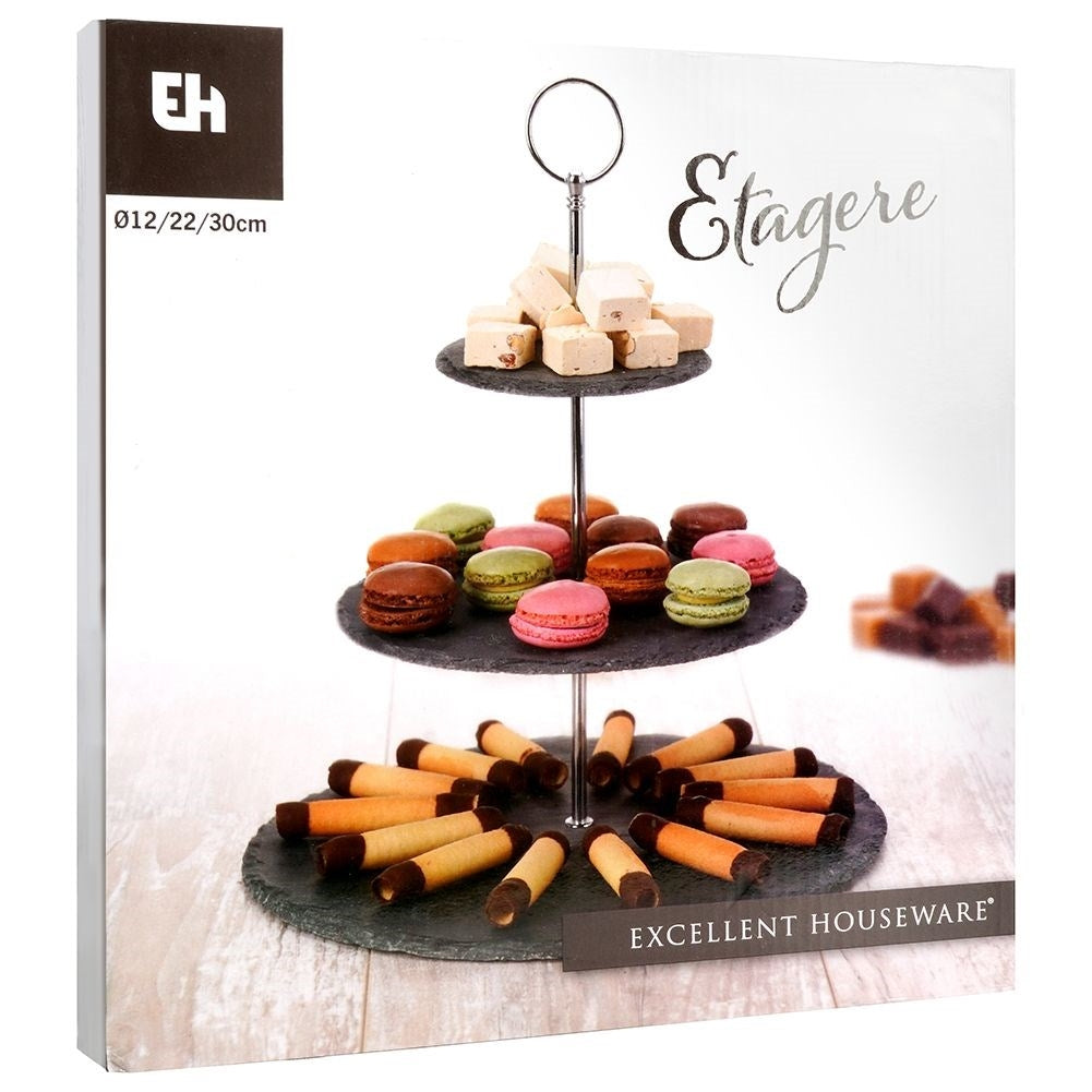 Stoneware: Three Tiers for Desserts and Appetizers