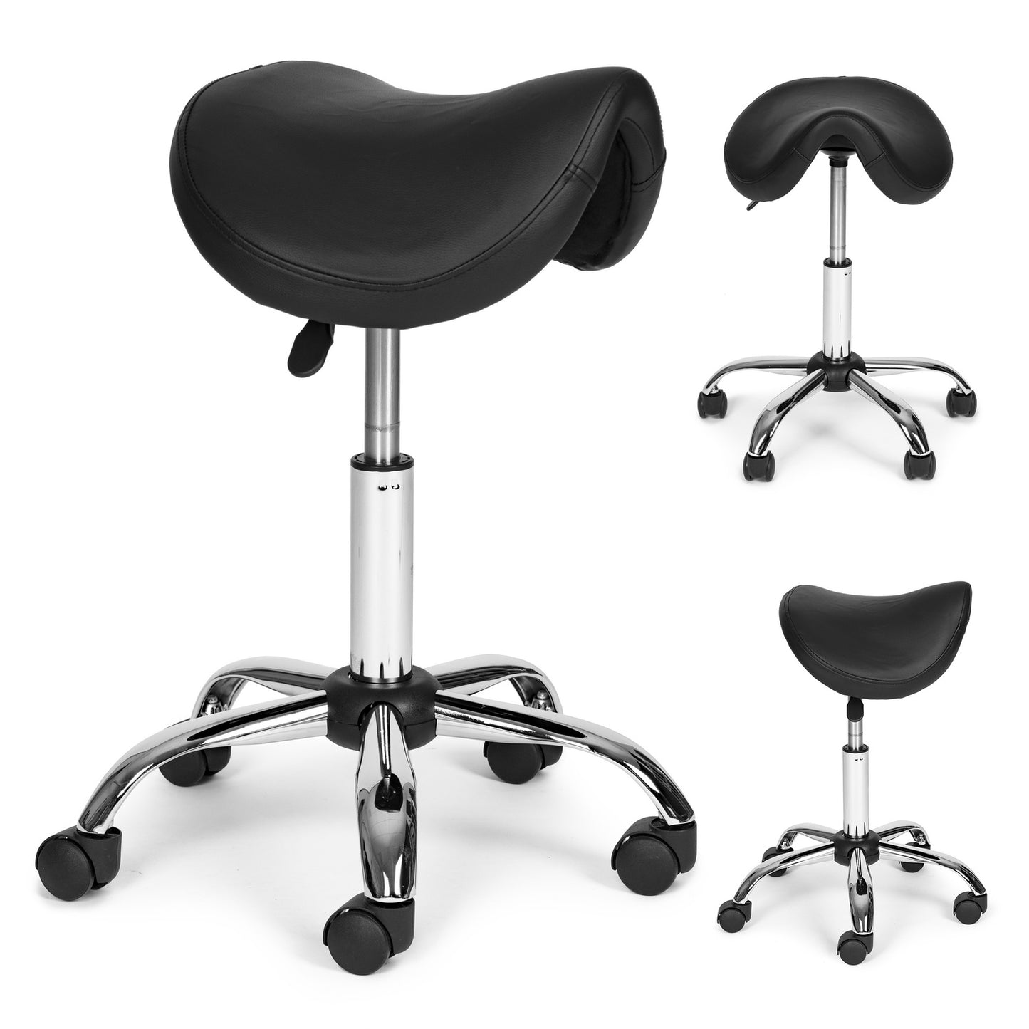 Stool, medical swivel beauty stool, height adjustable, eco-leather