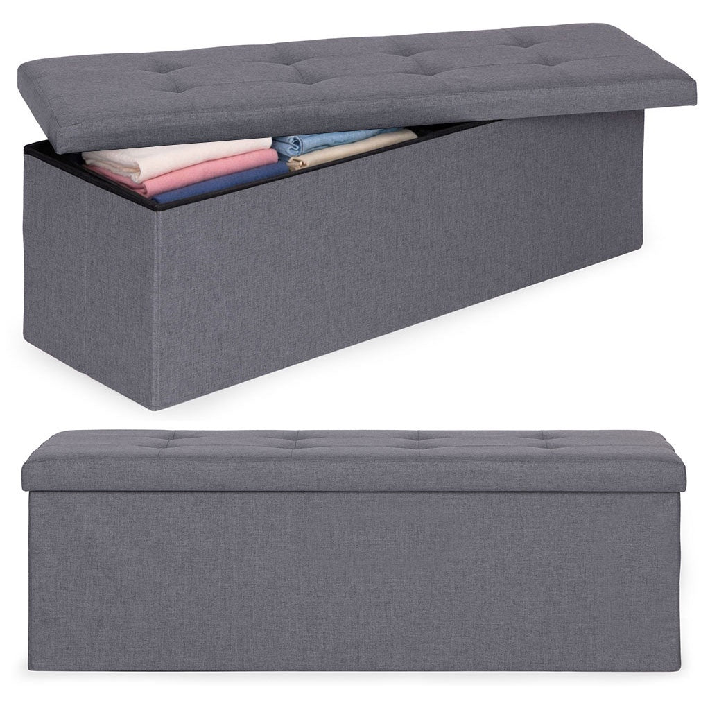 Storage Ottoman with Seat, 111x38 cm, Light Grey