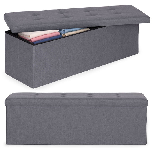 Storage Ottoman with Seat, 111x38 cm, Light Grey