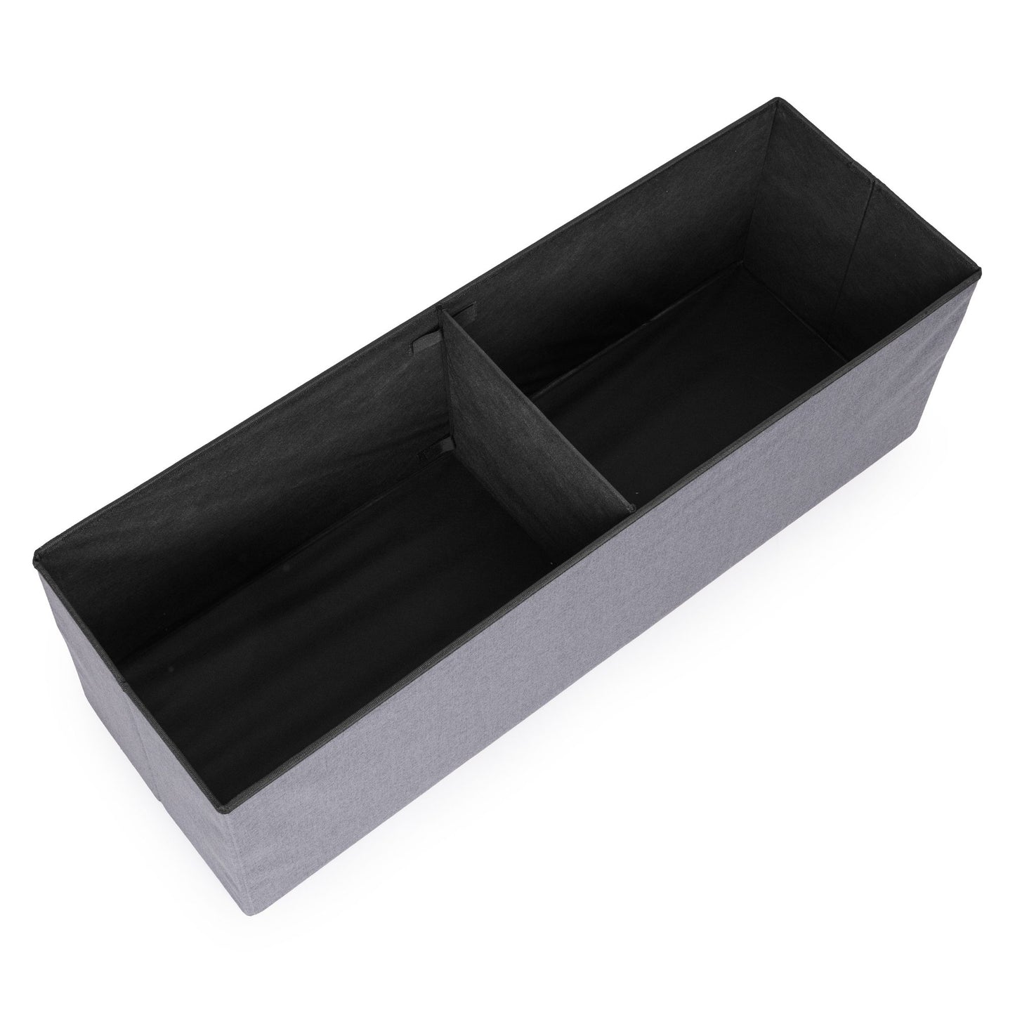 Storage Ottoman with Upholstered Seat, 111x38 cm, Light Grey