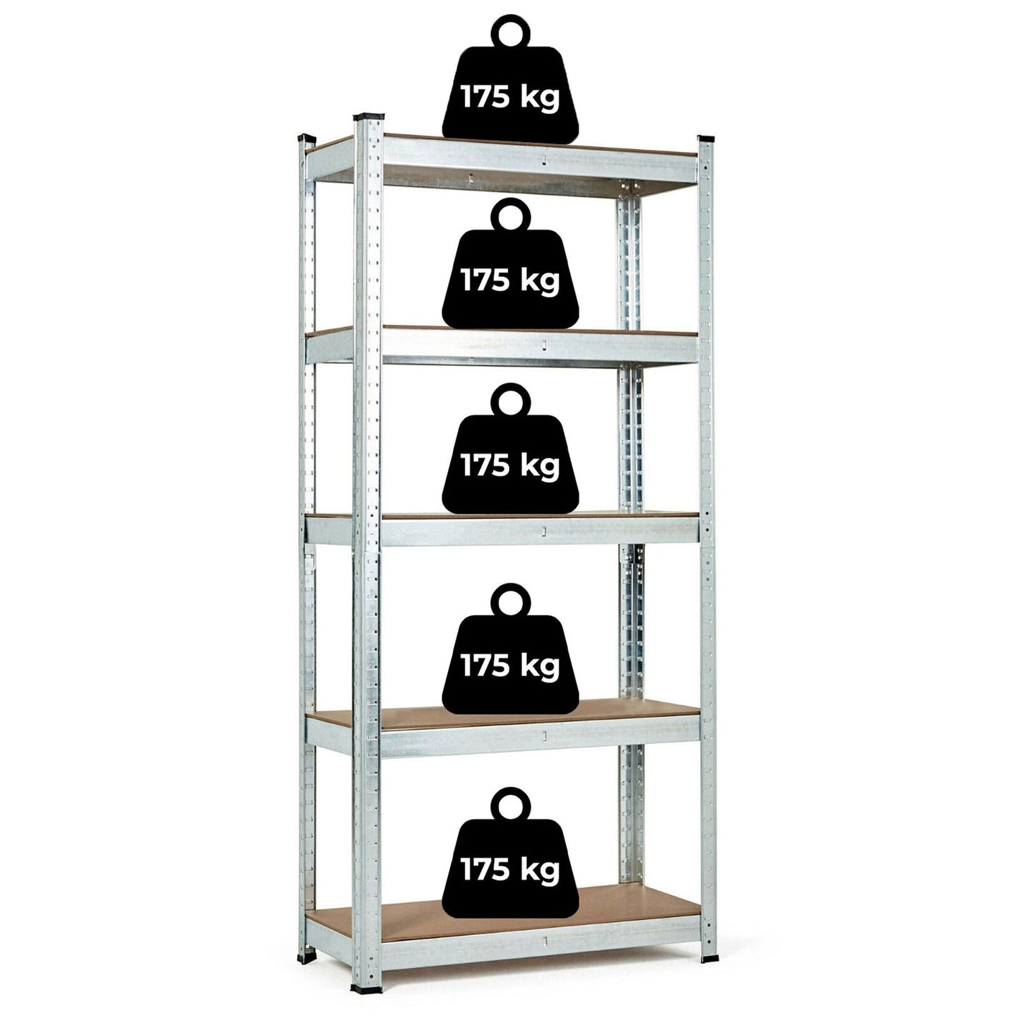 Storage Rack 180x90x40 cm Galvanized Steel, 5 Shelves, 875 kg Capacity ModernHome