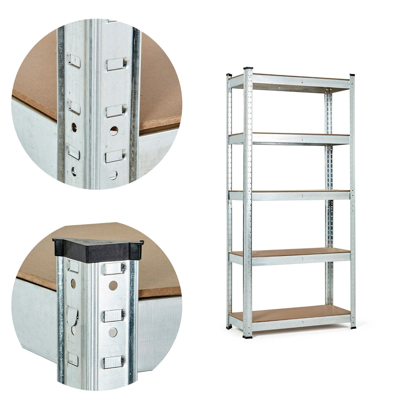 Storage Rack 180x90x40 cm Galvanized Steel, 5 Shelves, 875 kg Capacity ModernHome
