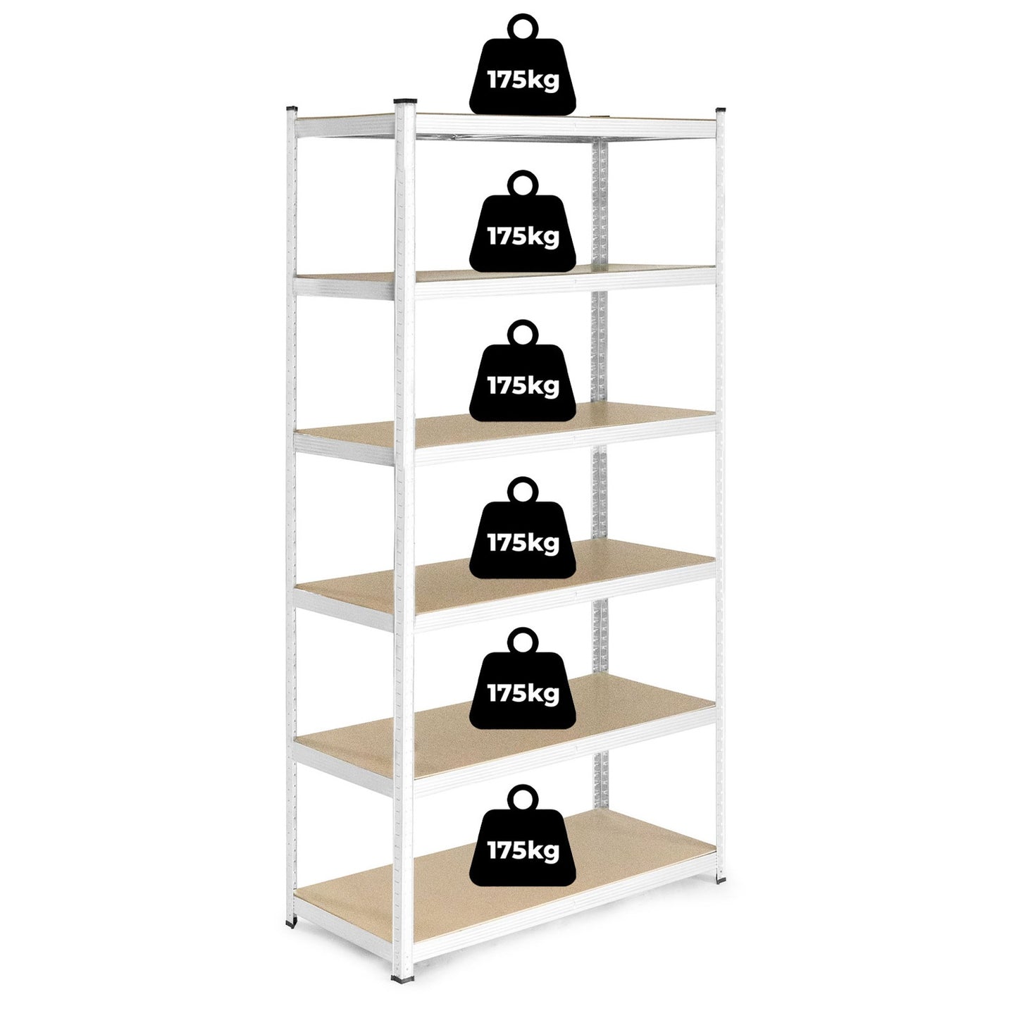 Storage Rack 222x110x50 cm Galvanized Steel, 6 Shelves, 1050 kg Capacity ModernHome