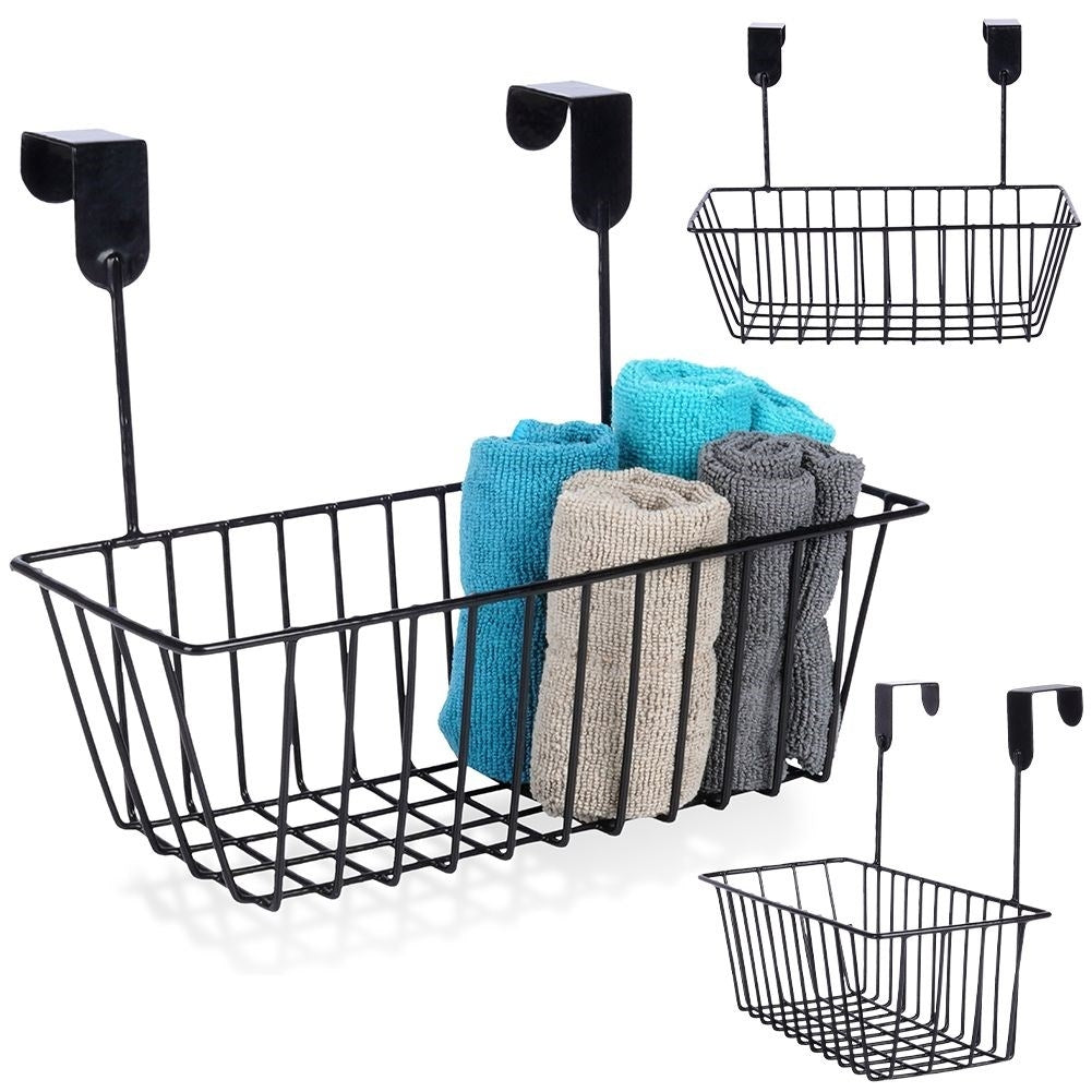 Storage basket for cabinet doors and shower cubicles