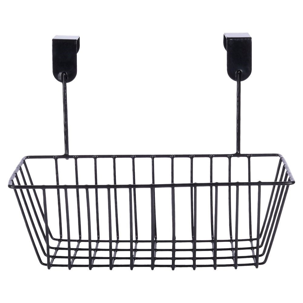 Storage basket for cabinet doors and shower cubicles