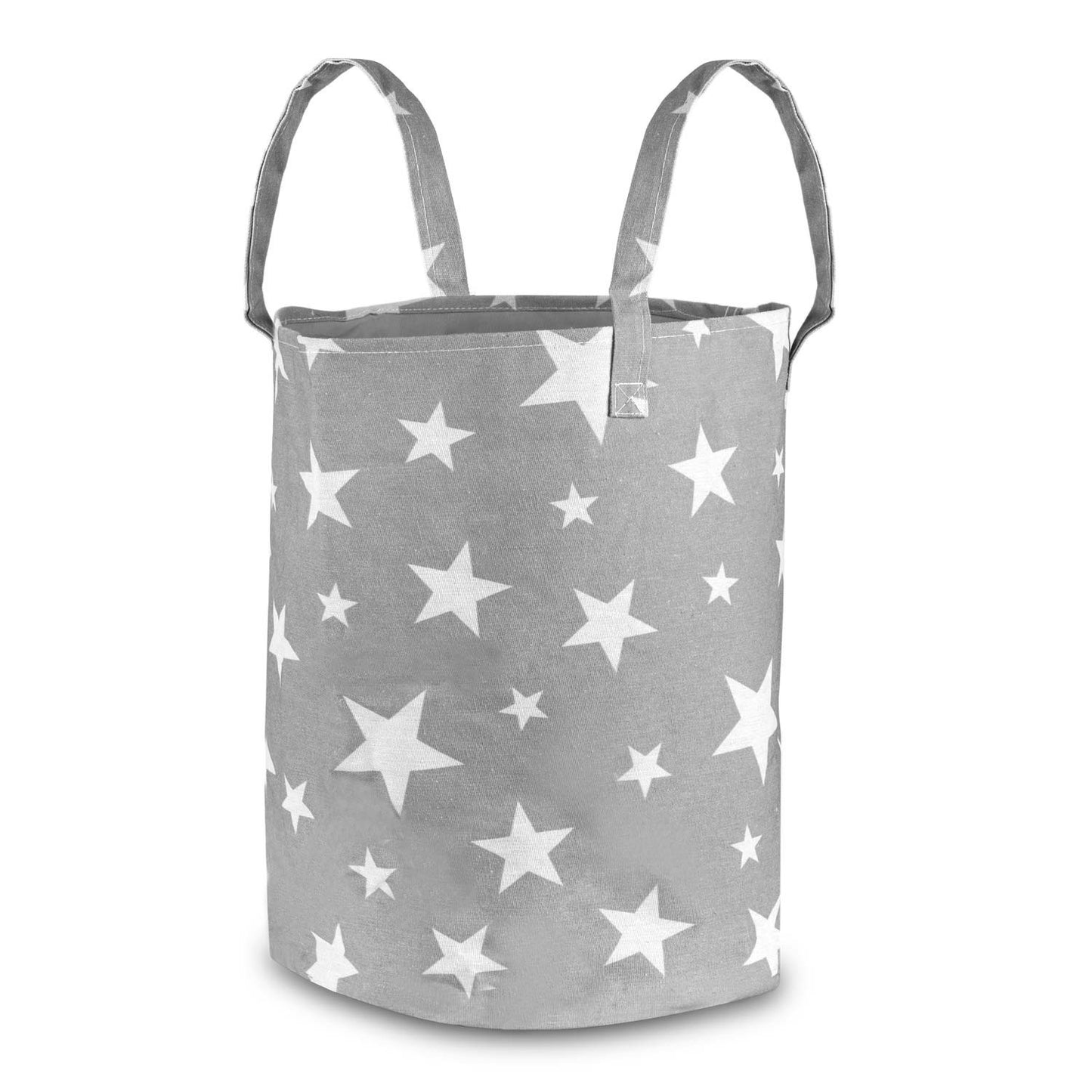 Storage basket for toys Nukido - gray with stars