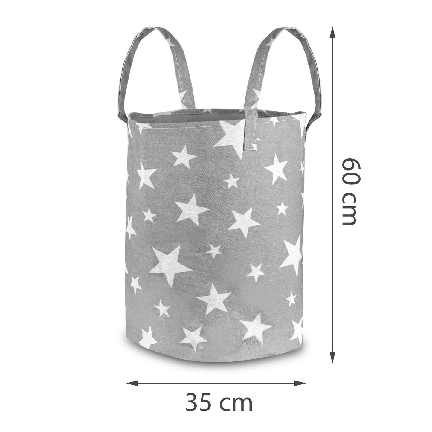Storage basket for toys Nukido - gray with stars