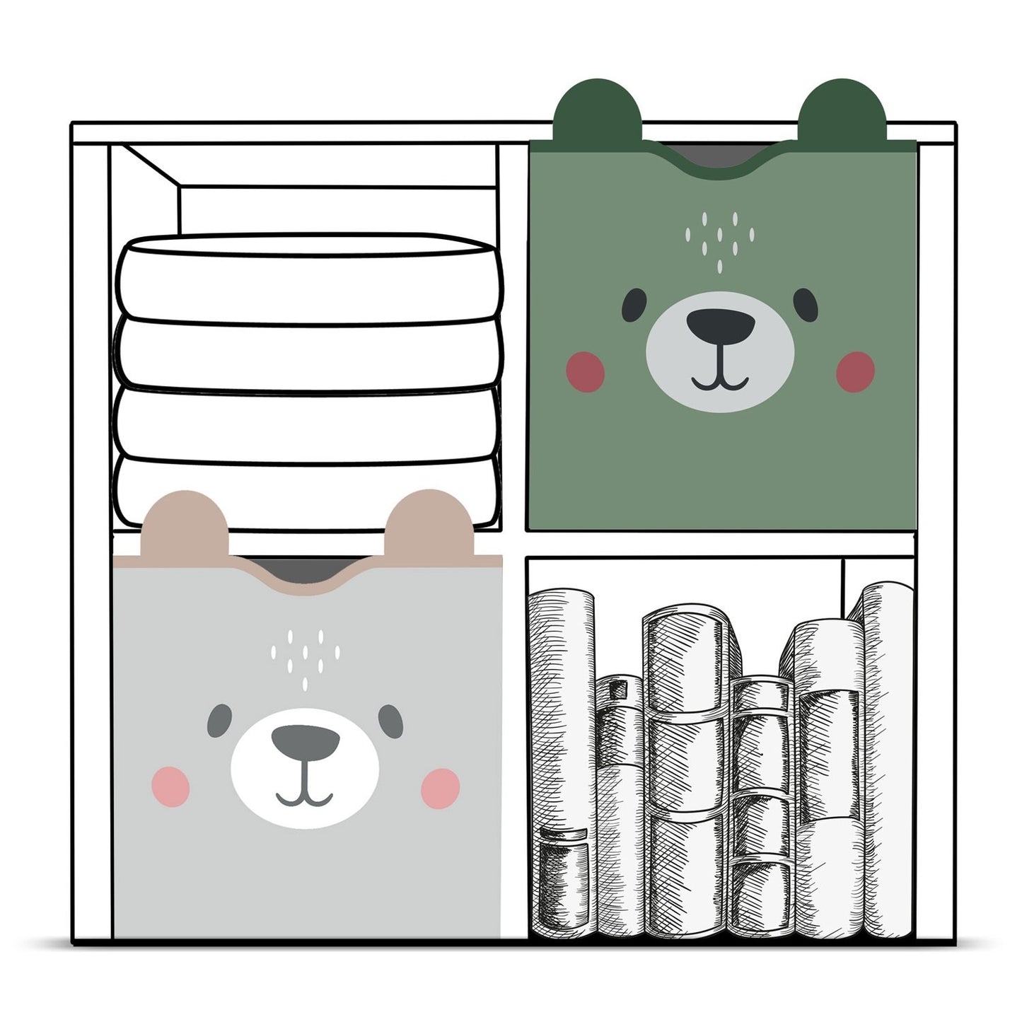 Storage box and play mat NK-408 Nukido - gray