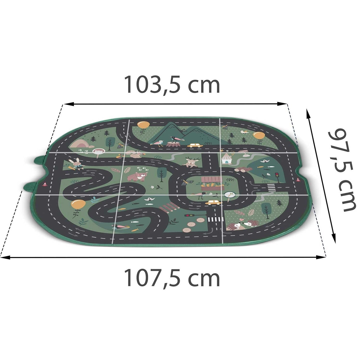 Storage box and play mat NK-408 Nukido - green