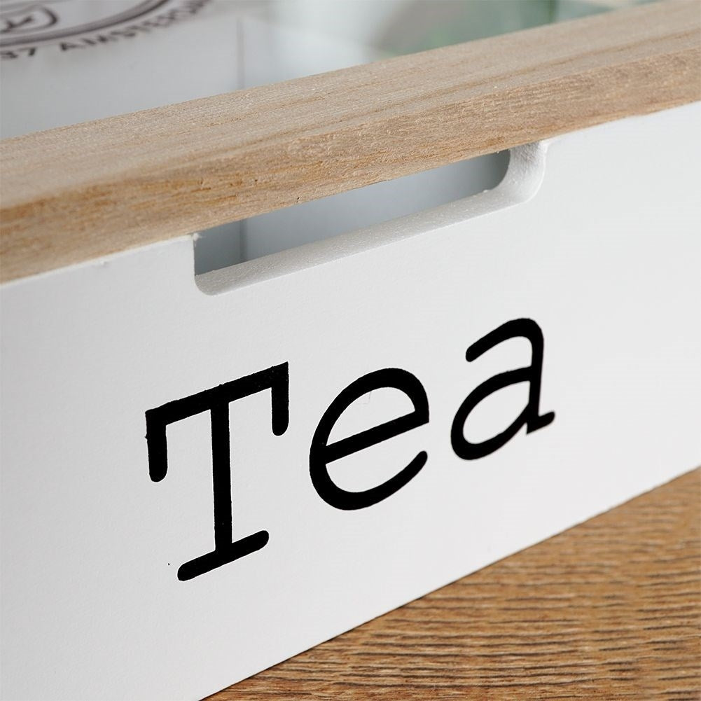 Storage box for tea bags with 9 compartments and lid
