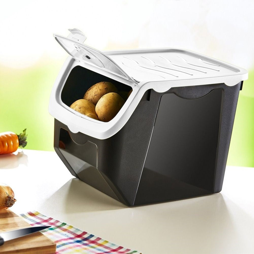 Storage box with adjustable ventilation for freezer and dishwasher