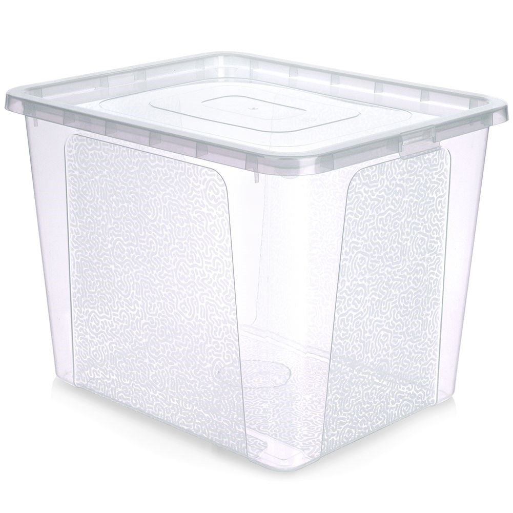 Storage box with lid - durable and transparent plastic