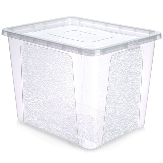Storage box with lid - durable and transparent plastic