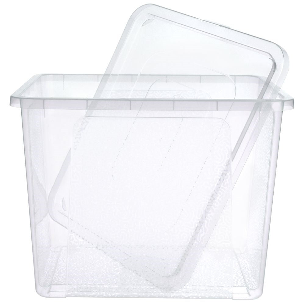 Storage box with lid - durable and transparent plastic