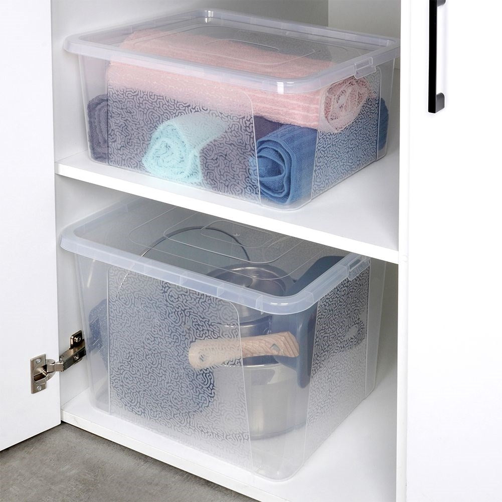 Storage box with lid - durable and transparent plastic