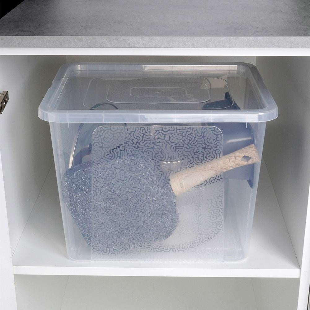 Storage box with lid - durable and transparent plastic