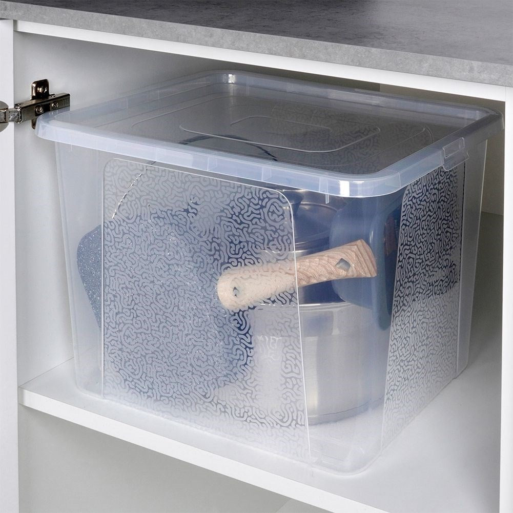 Storage box with lid - durable and transparent plastic