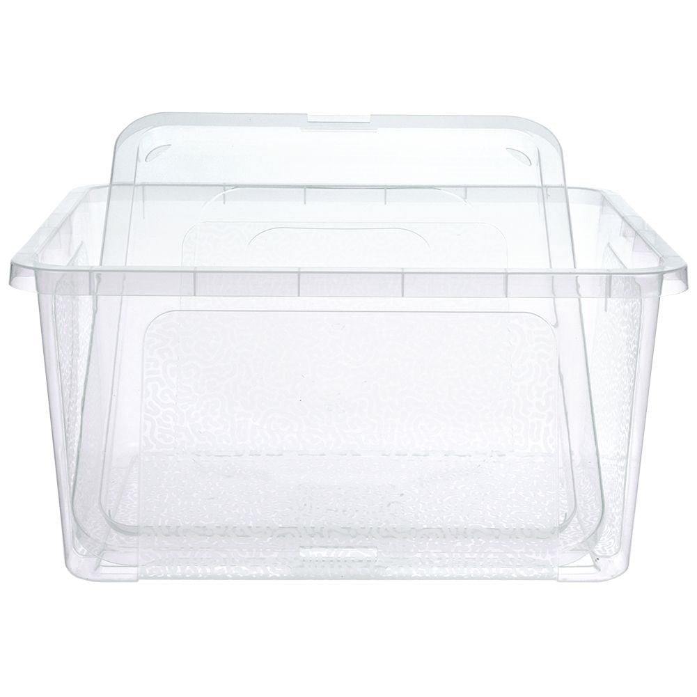 Storage box with lid, durable and transparent plastic