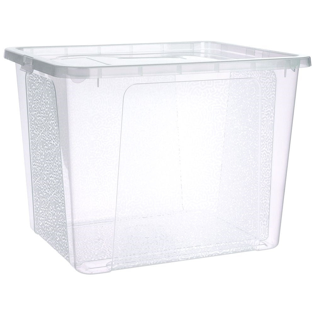 Storage box with lid - durable and transparent plastic