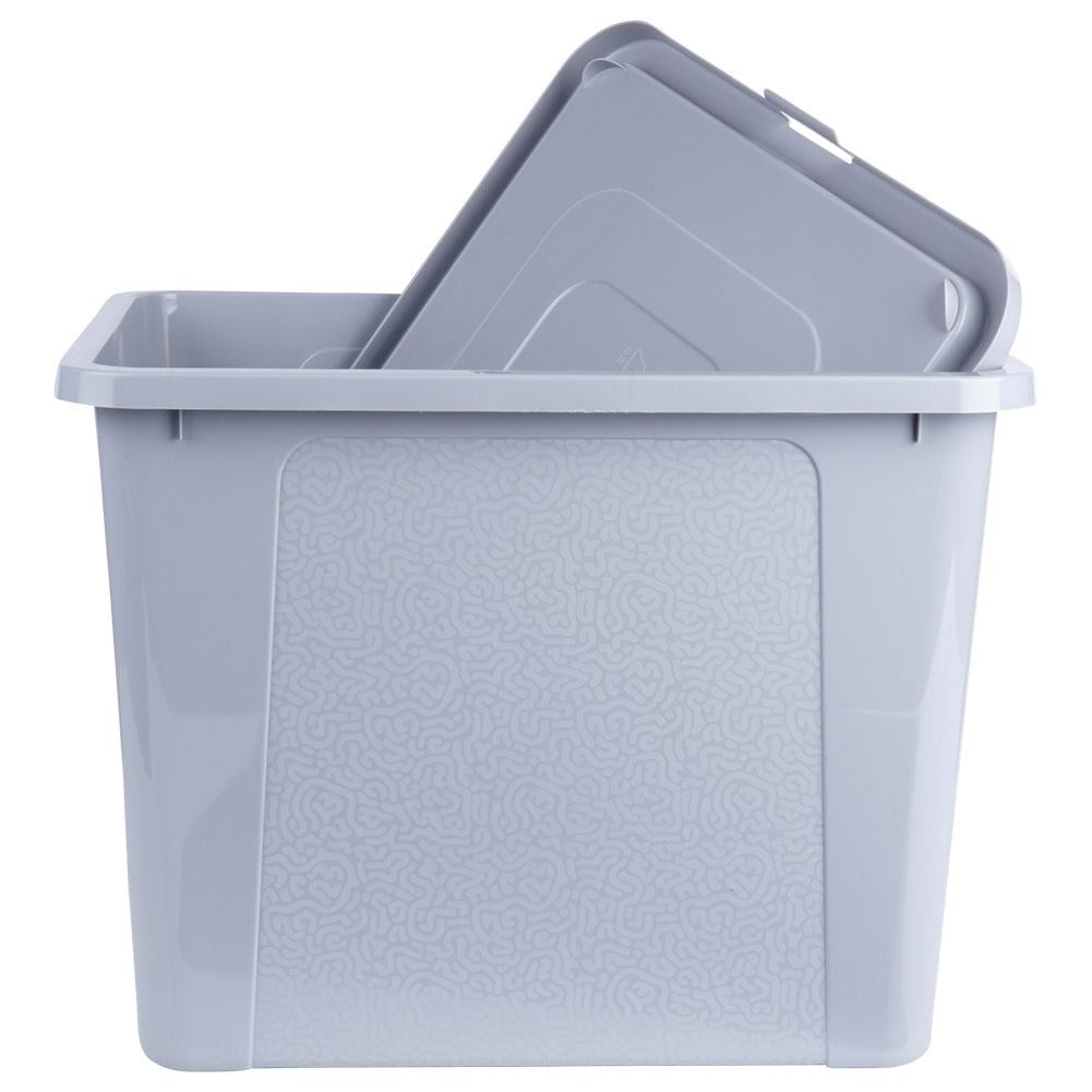 Storage box with lid, durable material, gray color