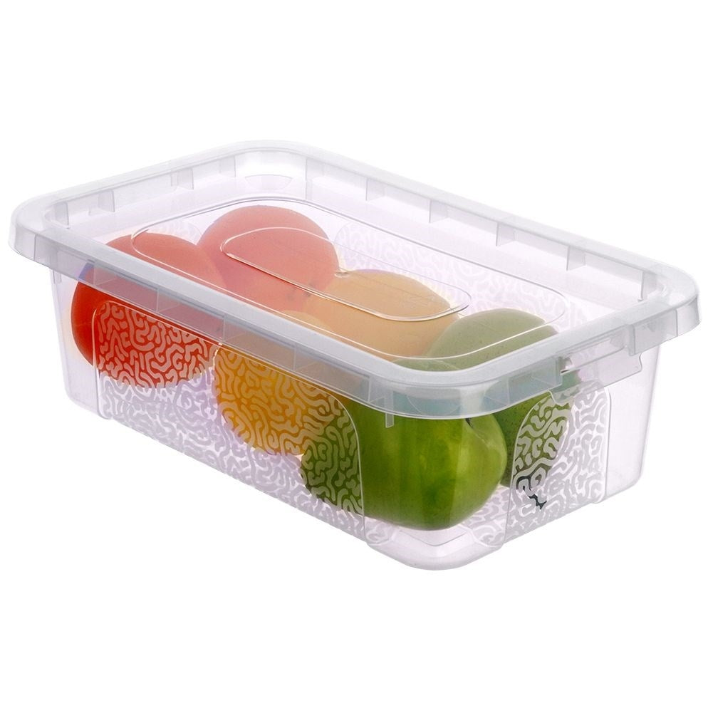 Storage box with lid, durable transparent plastic