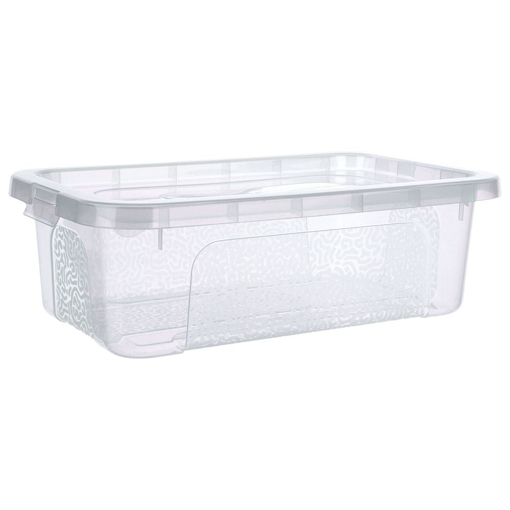 Storage box with lid, durable transparent plastic