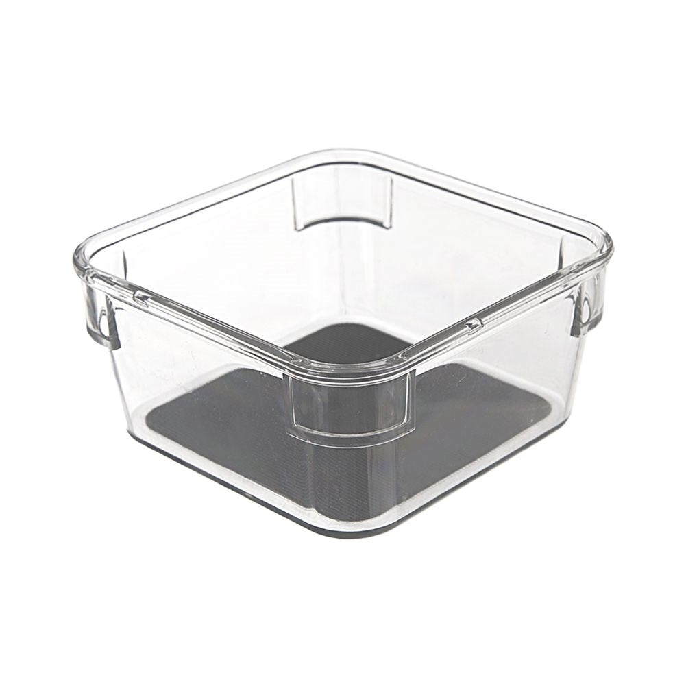 Storage box with non-slip feet and rubber mat