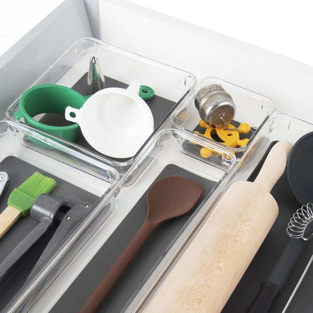 Storage box with non-slip feet and rubber mat