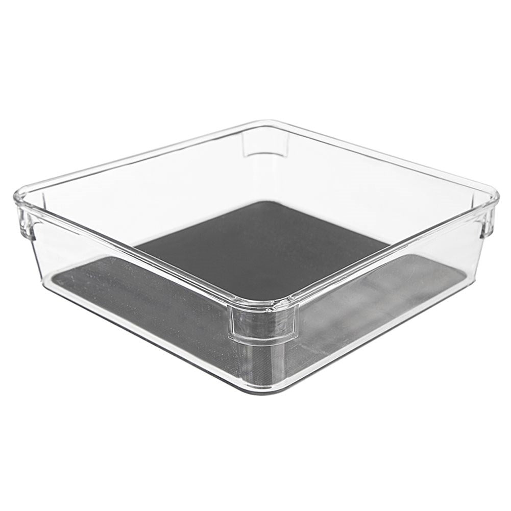 Storage box with non-slip feet and rubber mat