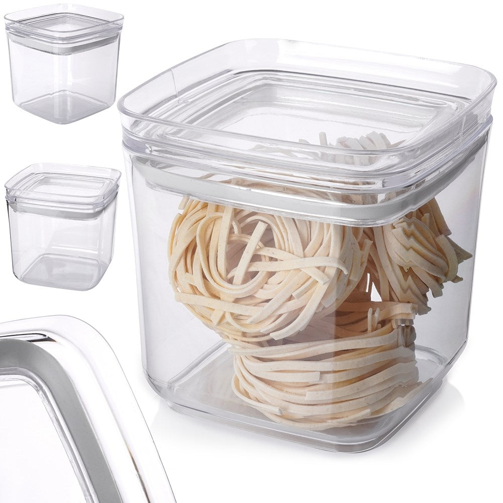 Storage container for dry food in durable plastic