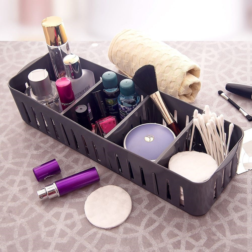 Storage container for spice bags in gray plastic