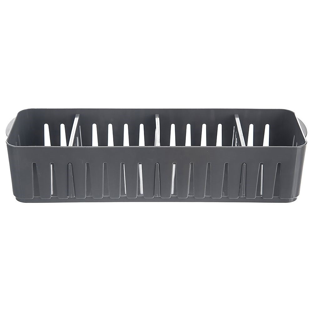 Storage container for spice bags in gray plastic