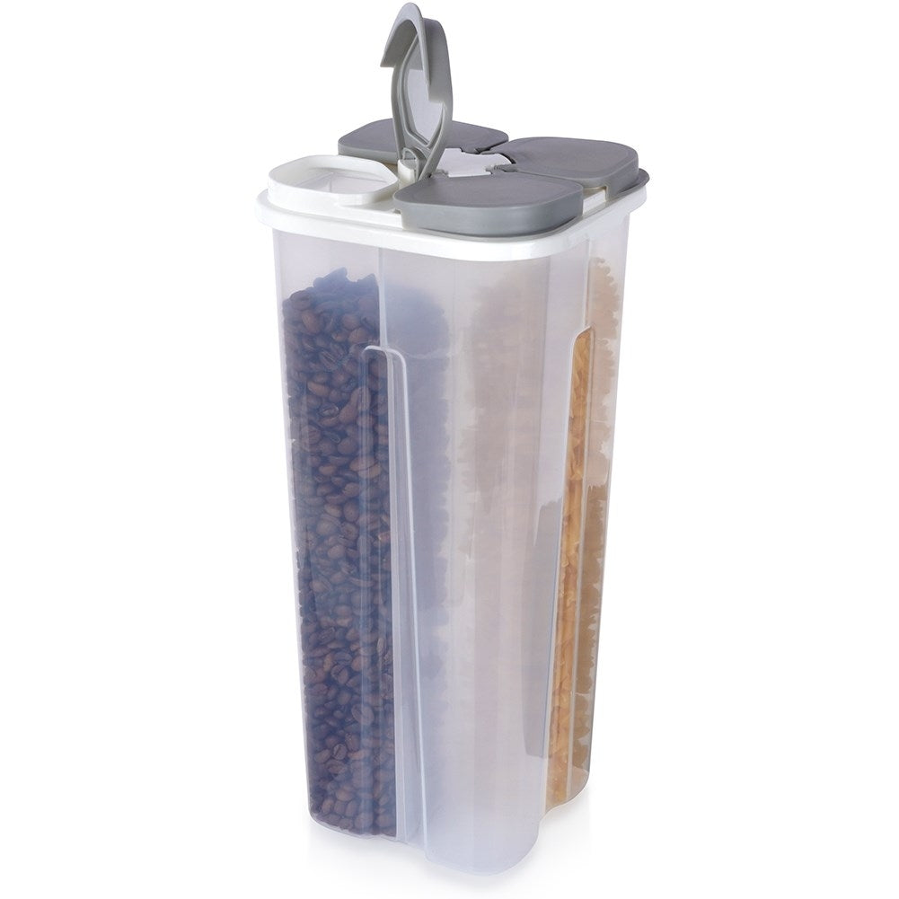 Storage container with 4 compartments for dry food