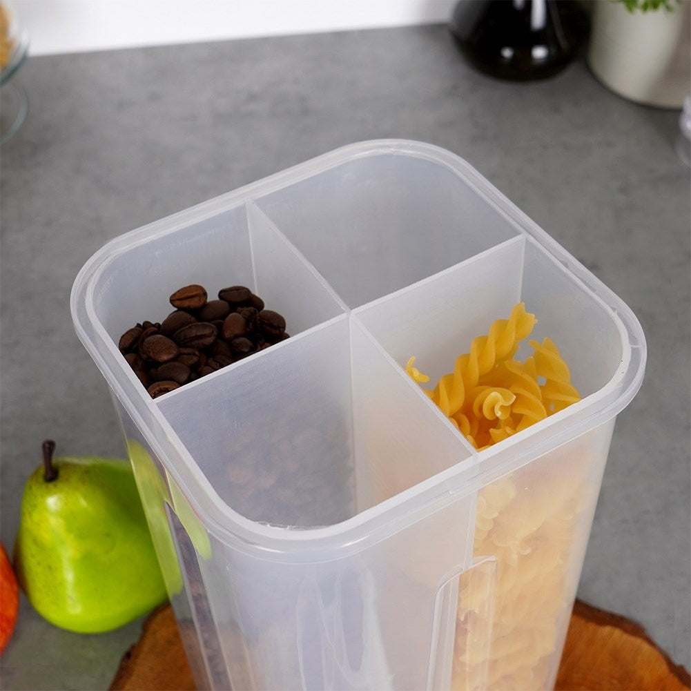 Storage container with 4 compartments for dry food