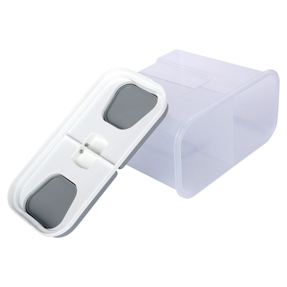 Storage container with two compartments and individual lids