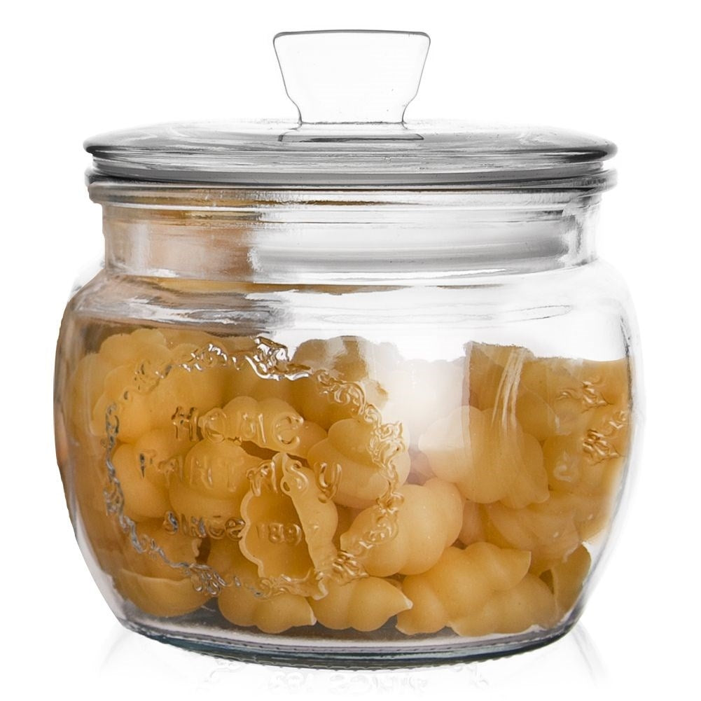 Storage jar with lid for food items such as cookies, coffee, etc.