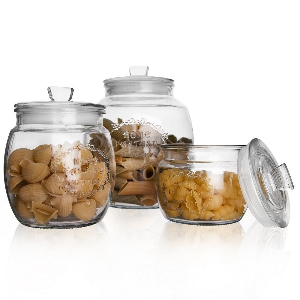 Storage jar with lid for food items such as cookies, coffee, etc.